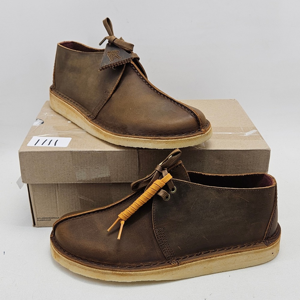 Clarks Originals Desert Trek Beeswax Brown Leather Boots Mens Size 11 M New Box